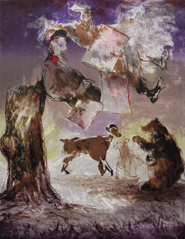 Original-Lithografie &raquo;Neuwald suchen&laquo;